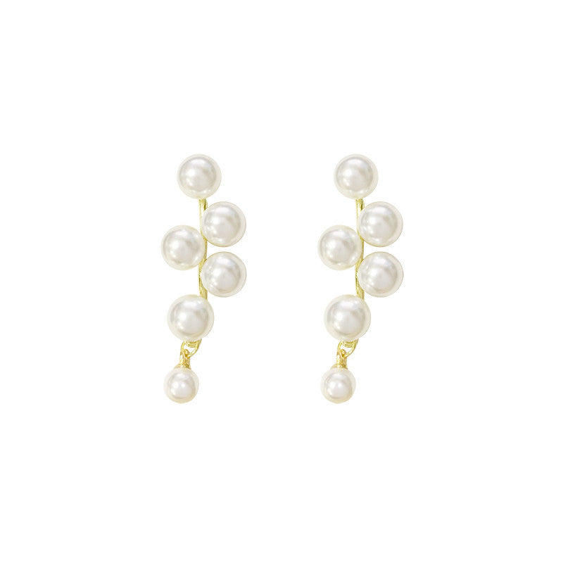 Pearl Female Niche High-grade Long Eardrops Earrings