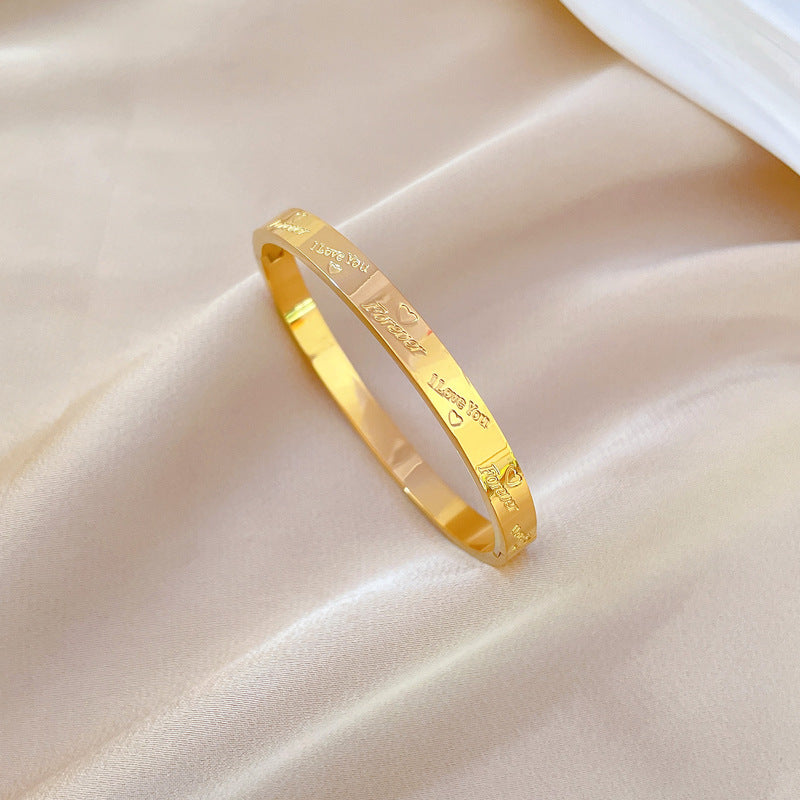 Whole Body Titanium Steel Love Minimalist Retro Fashion Bracelets