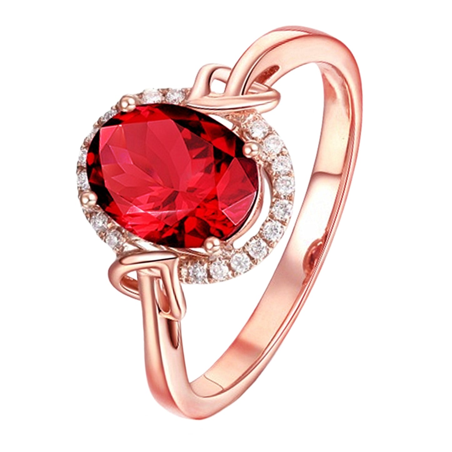 Red Diamond Creative Ruby Rose Gold Rings