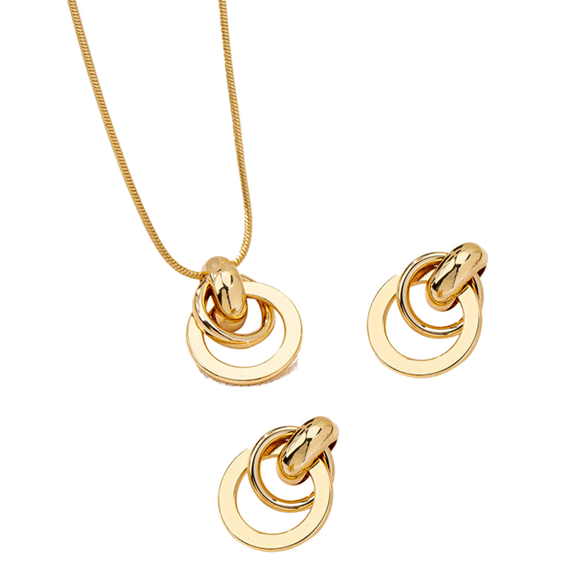 Geometric Metal Glossy Surface Design Versatile High Jewelry Set