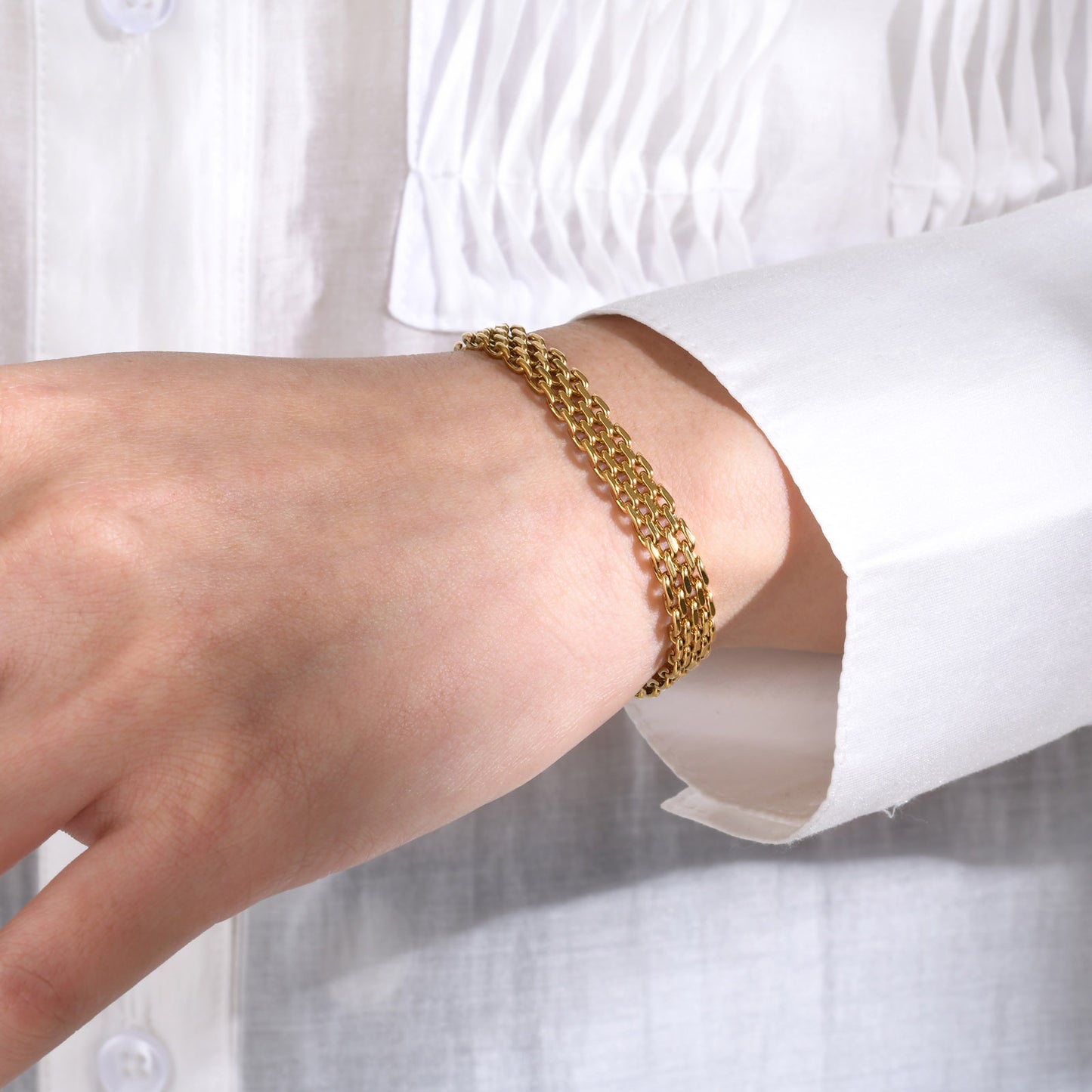 Woven Simple Metal Chain Gold Neutral Bracelets