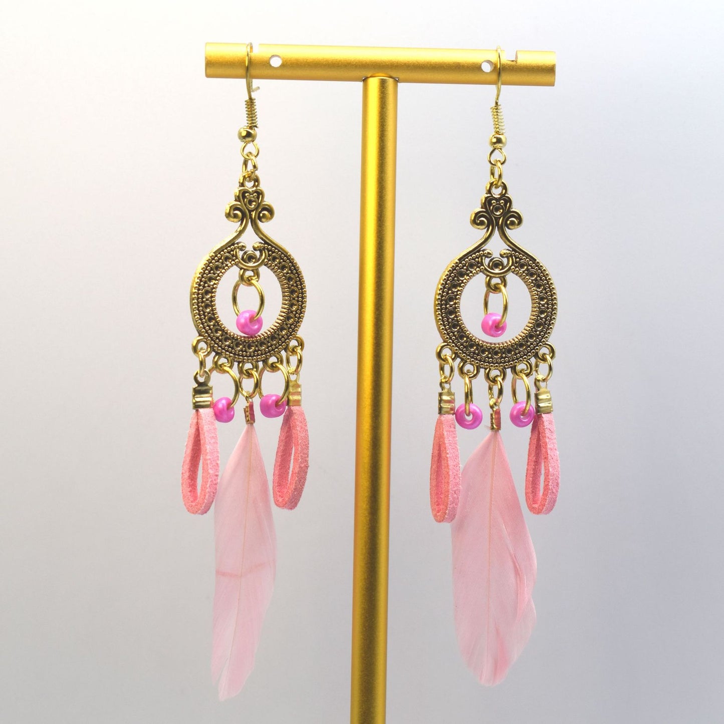 Style Vintage Feather Long Holiday Beads String Earrings
