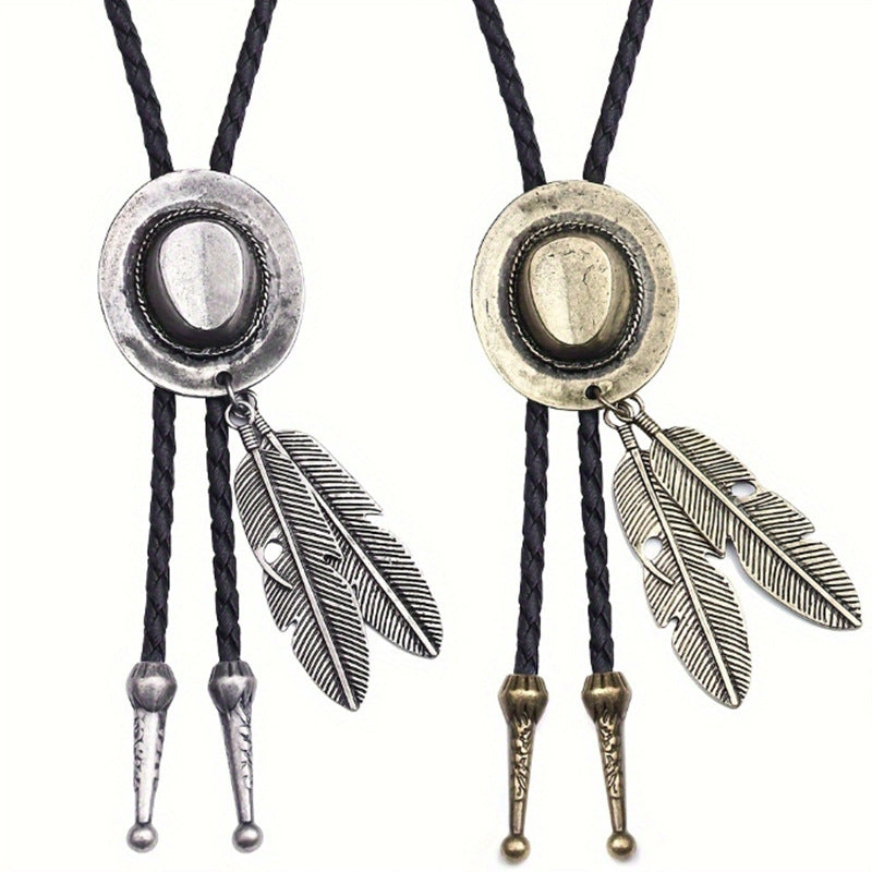 Women's & Men's Denim Hat Hip Hop Fedora Feather Couple Polo Collar Sweater Necklaces