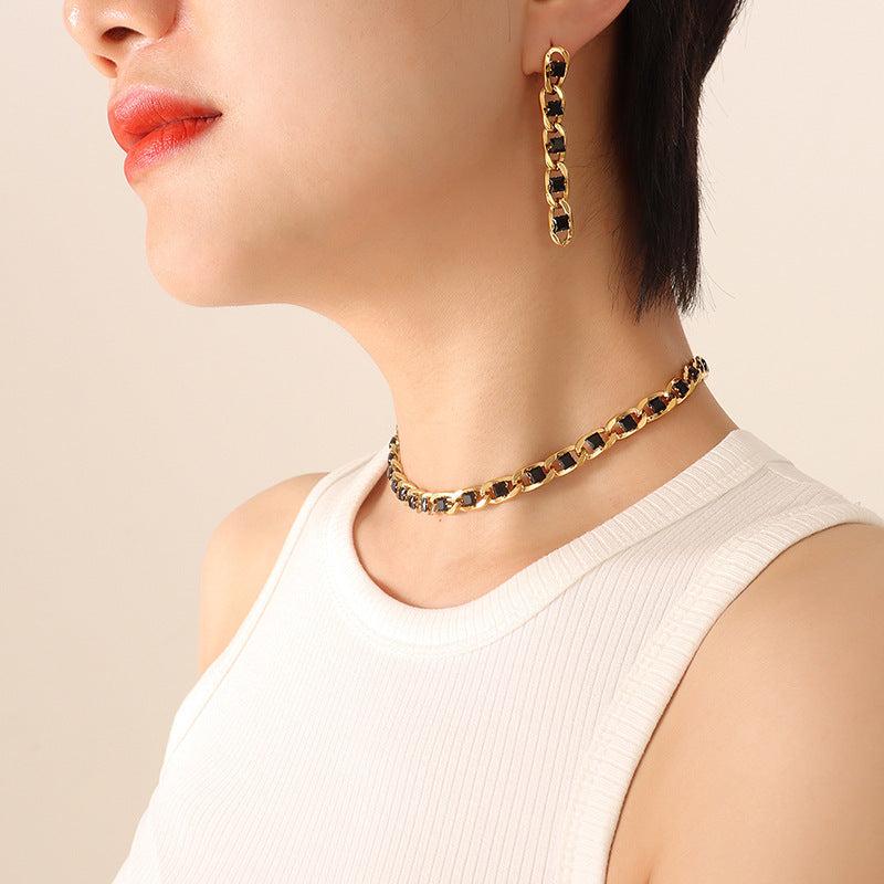 Colorful Zircon Diamond Light Luxury Delicate Jewelry Set