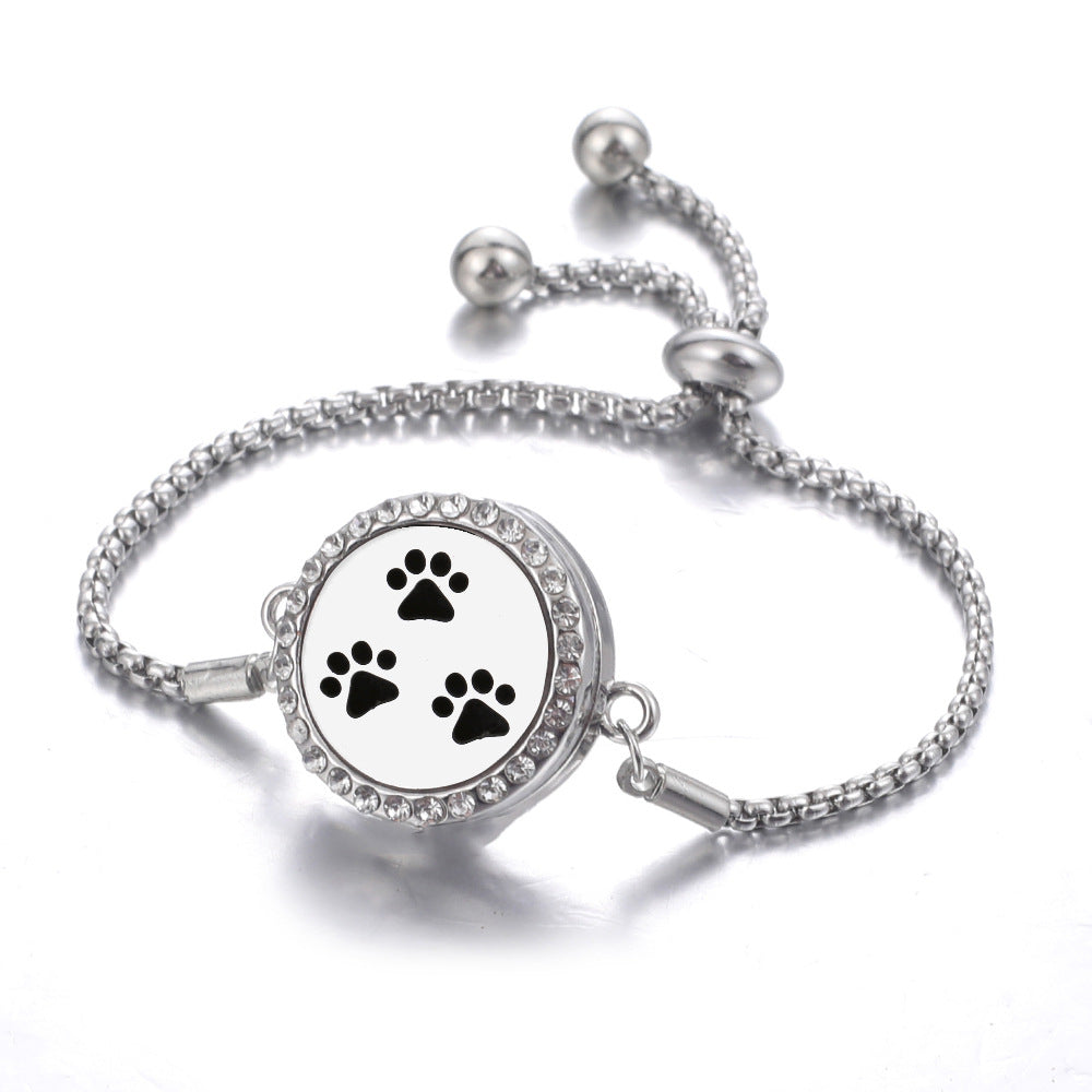 Steel Hollow Oil Lucky Tree Open Box Bracelet