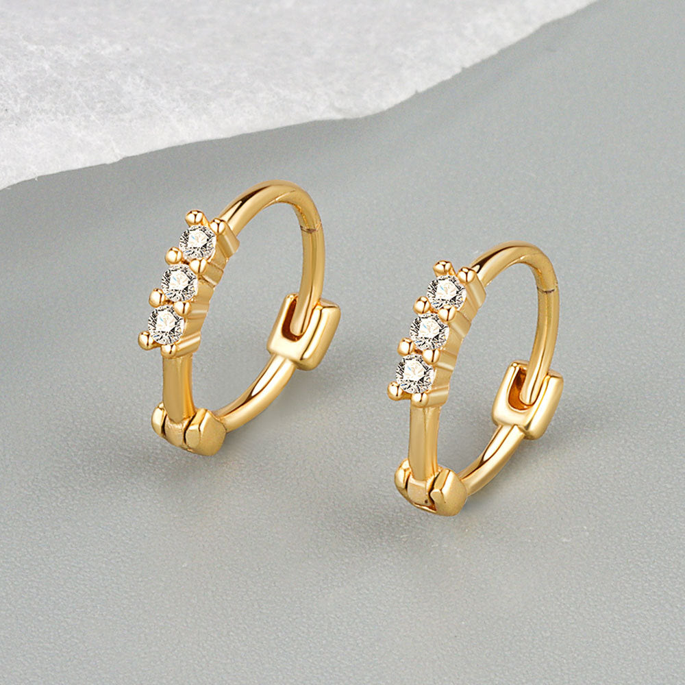 Women's Light Luxury Geometric Diamond Ear Clip Yellow Earrings