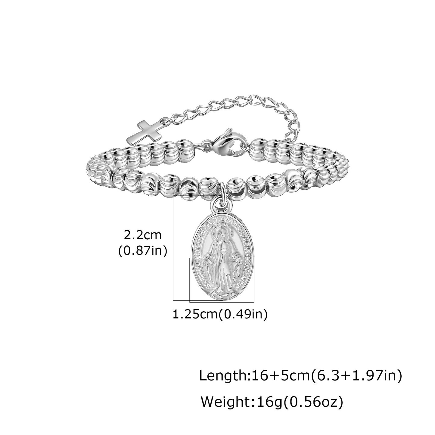 Women's Fashion Stainless Steel Virgin Watermelon Beads Gold Bracelet