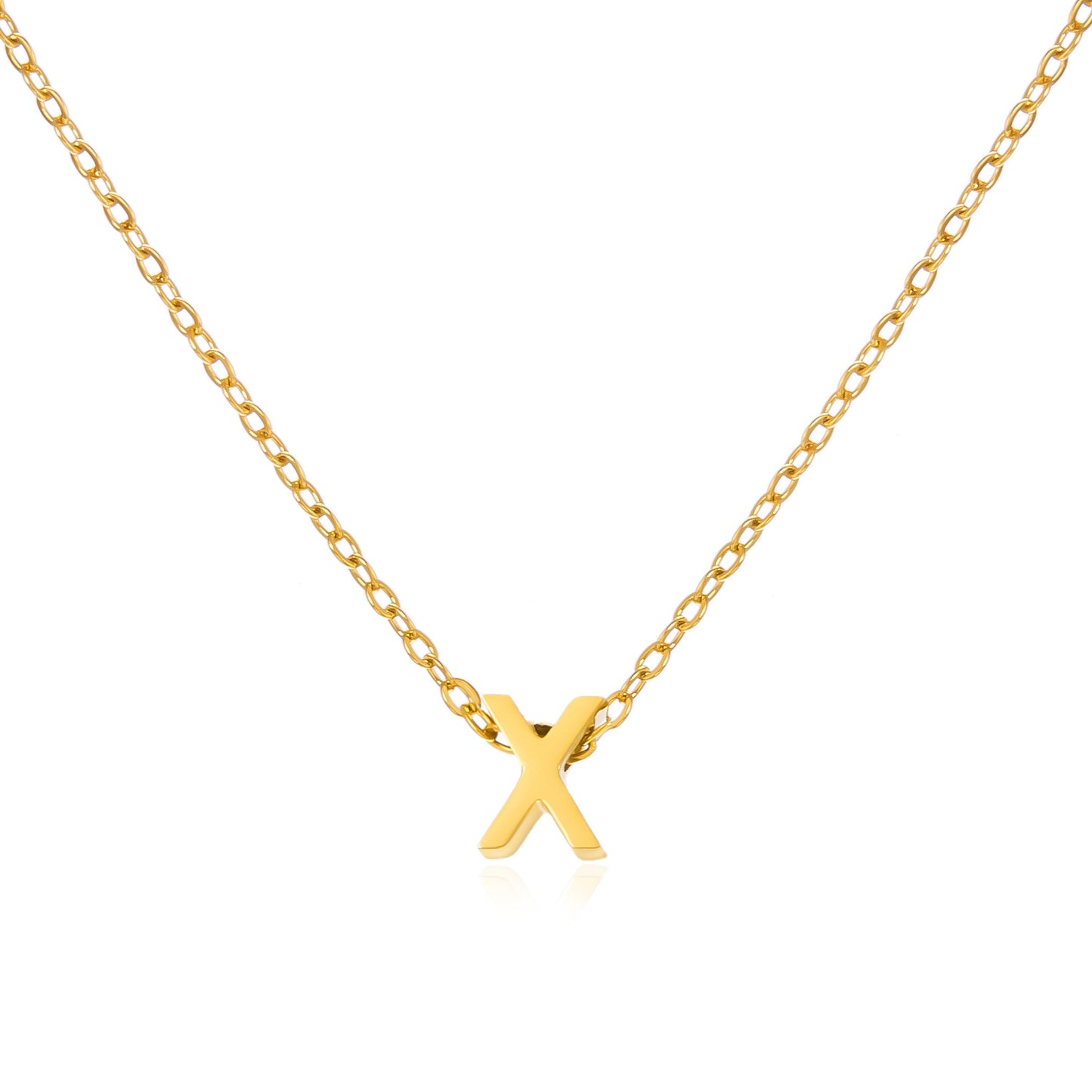Letter Personalized Simple Stainless Steel Clavicle Pendants