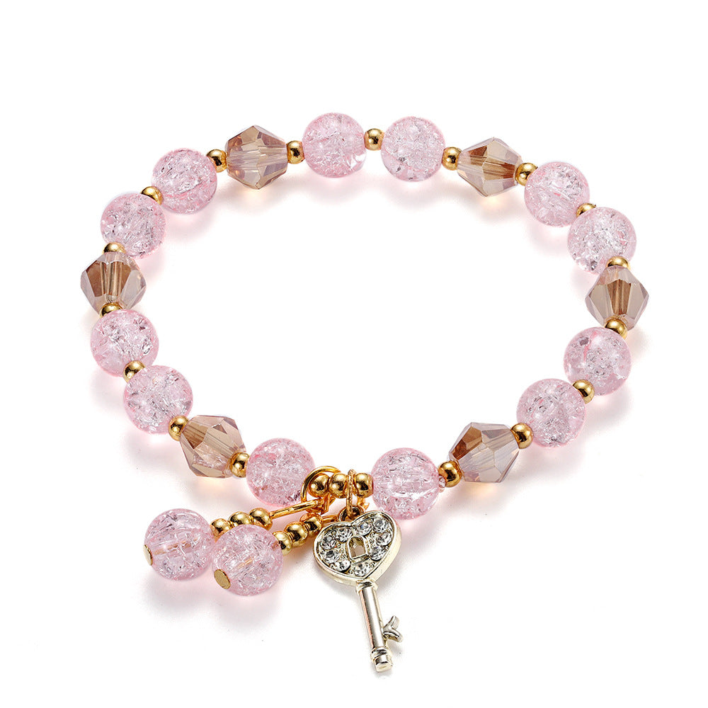 Bracelets de rose en cristal de chaîne de poignet de fleur chaude