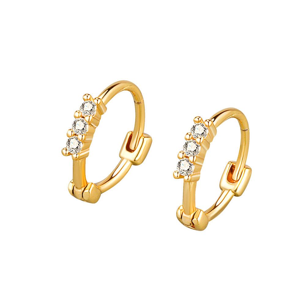 Women's Light Luxury Geometric Diamond Ear Clip Yellow Earrings