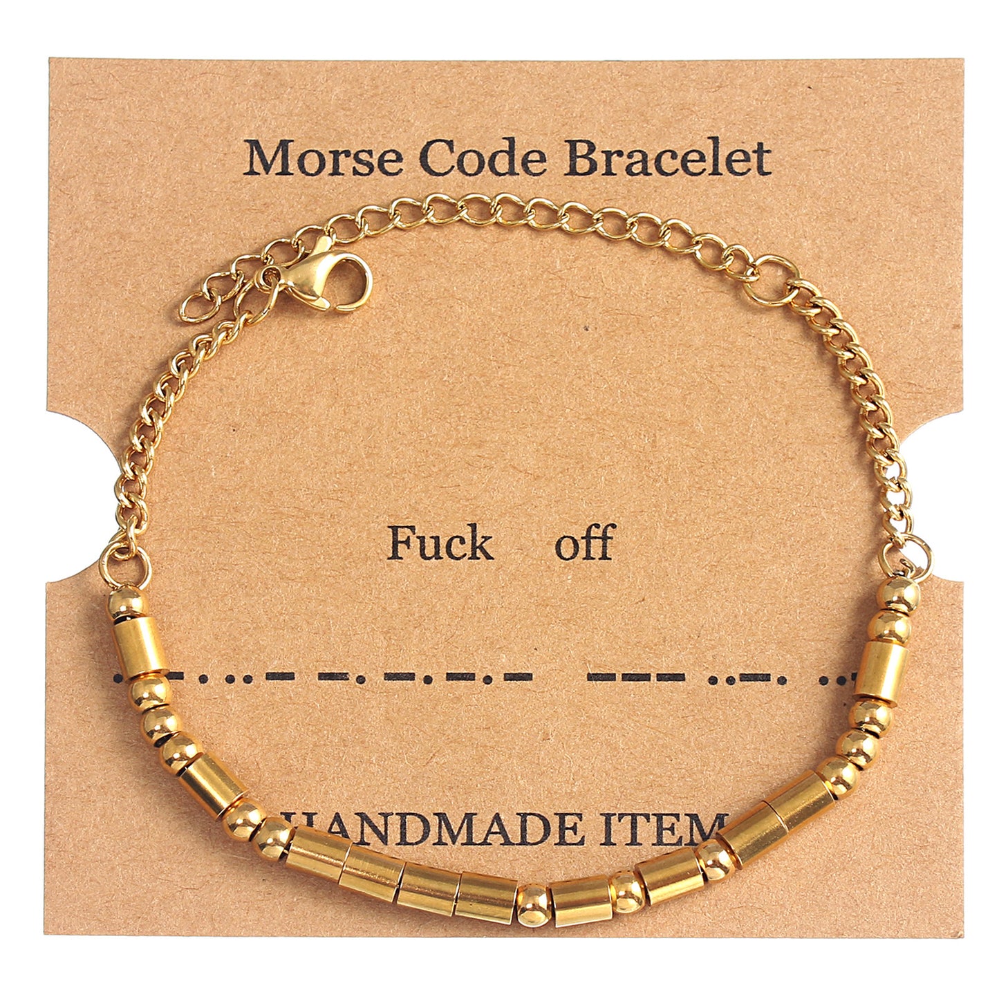 Women's Stainless Steel Gold Moss Password Letter Bracelets