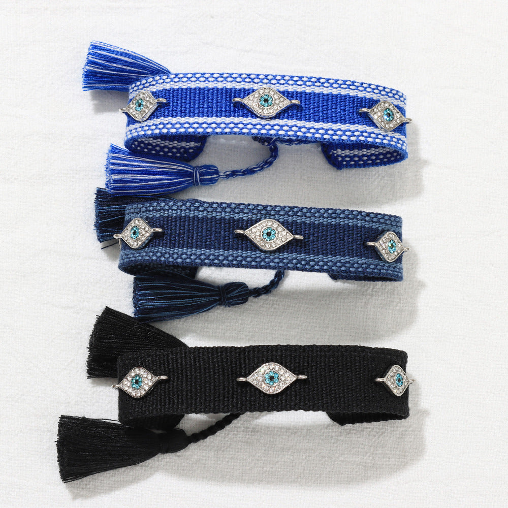 Woven Popular Blue Eyes Lucky Carrying Strap Ethnic Bracelets