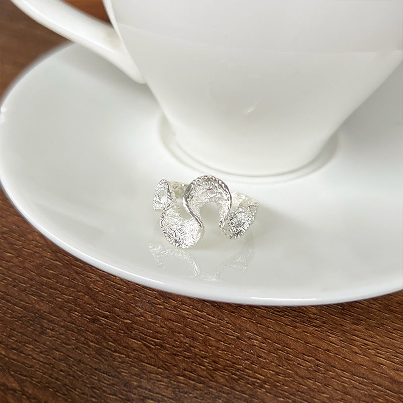 Women's Lan Smiley Personality Niello Simple Versatile Opening Ring