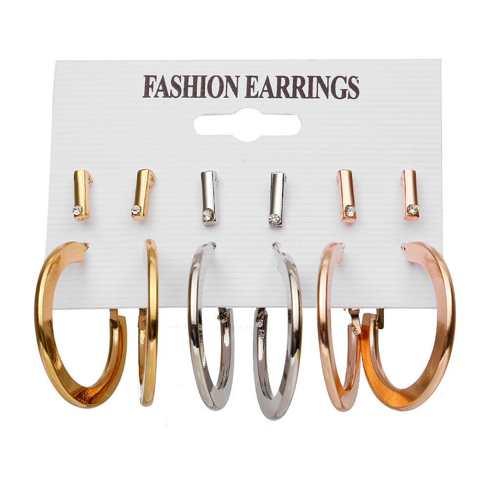 Alloy Ear Square Geometric Set Vintage Earrings