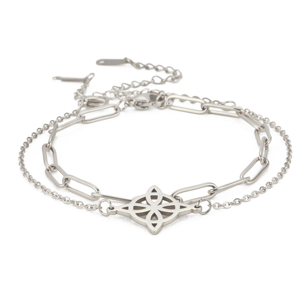 Style pendentif noeud de sorcière matériel bracelets en acier inoxydable