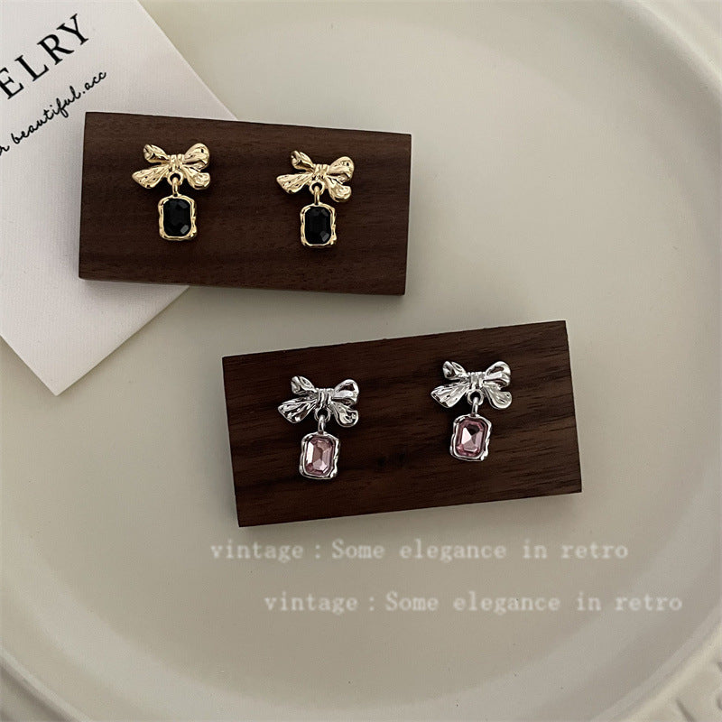 Zircon Sier Pin Light Luxury Temperament Earrings