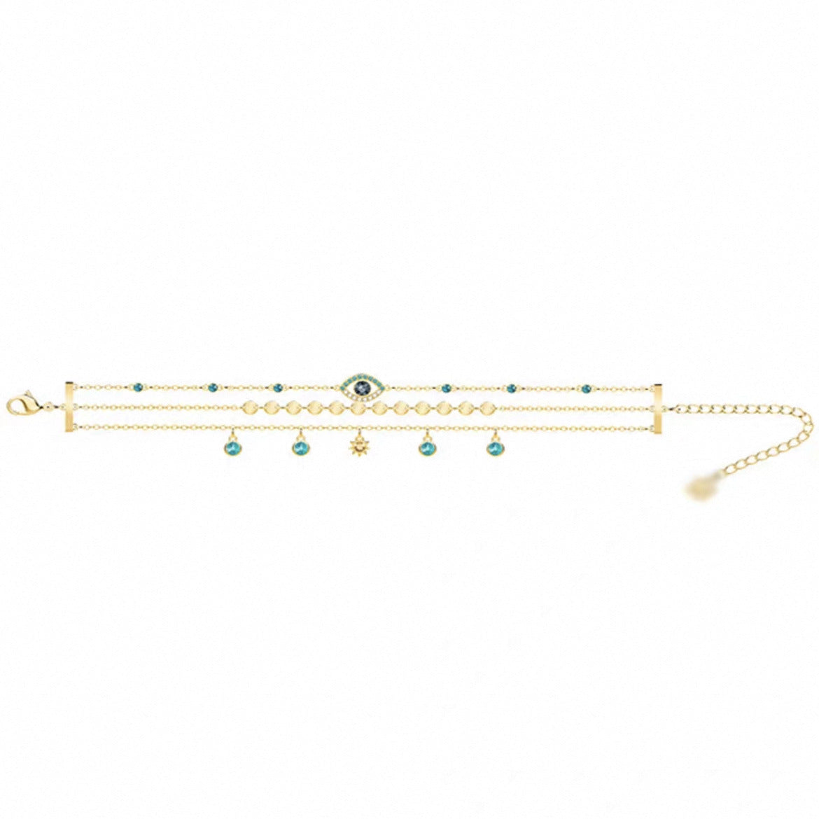 Pair Version Devil's Eye Series Tassel Elements Crystal Rings