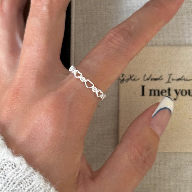 Sense Elastic String Small Pieces Of Sier Female Ring