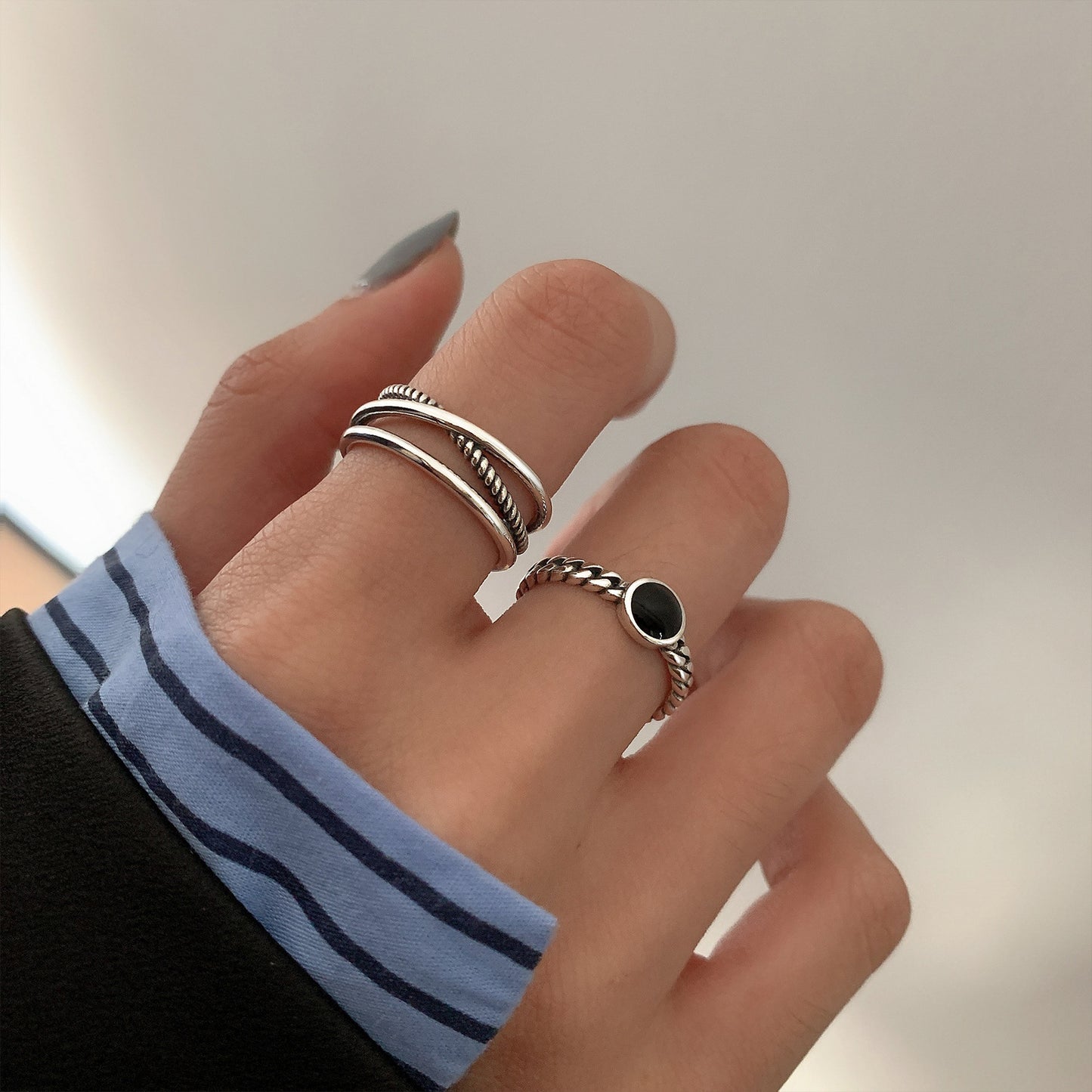Index Finger Cross Female Open Fashion Thai Niche Ring