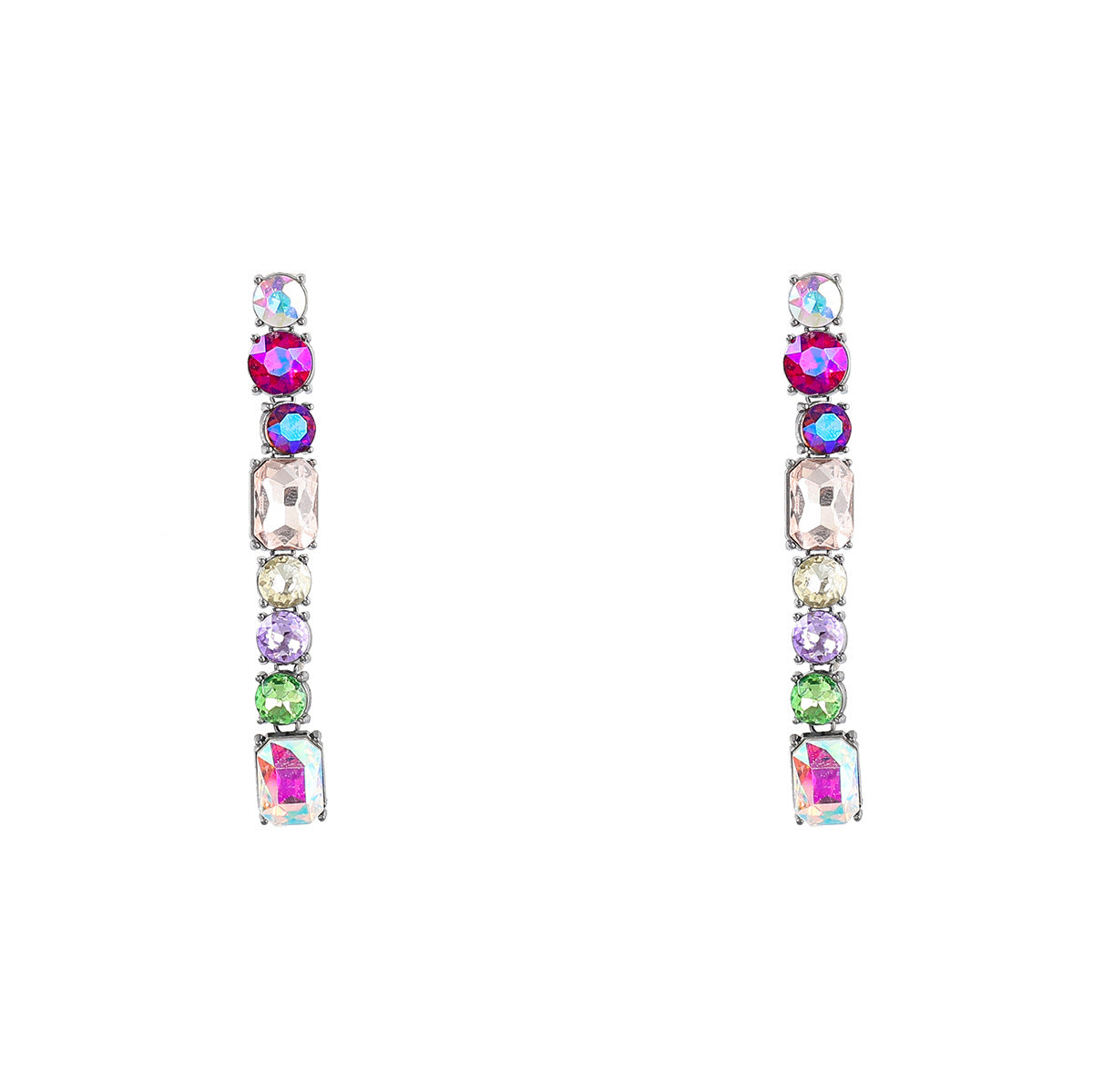 Women's Fashion Alloy Diamond Rhinestone Geometric Long Earrings