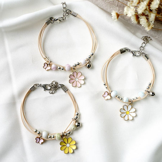 Süßwasserperlen-Blumen-weibliche handgewebte schöne Armbänder