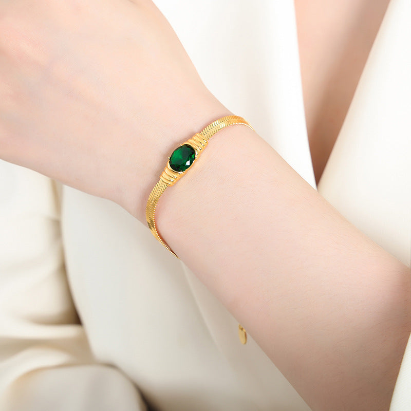 Luxury Fashion Glass Stone Zircon Female Niche Bracelets