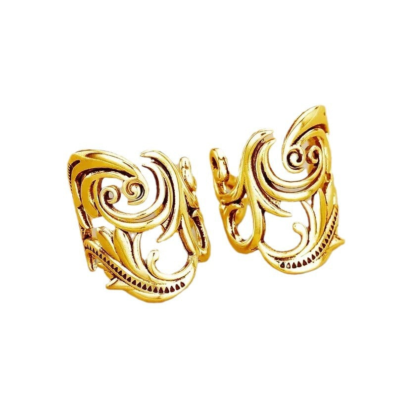Women's Shi Cold Style Simple Retro Personalized Leaves Earless Ear Clip