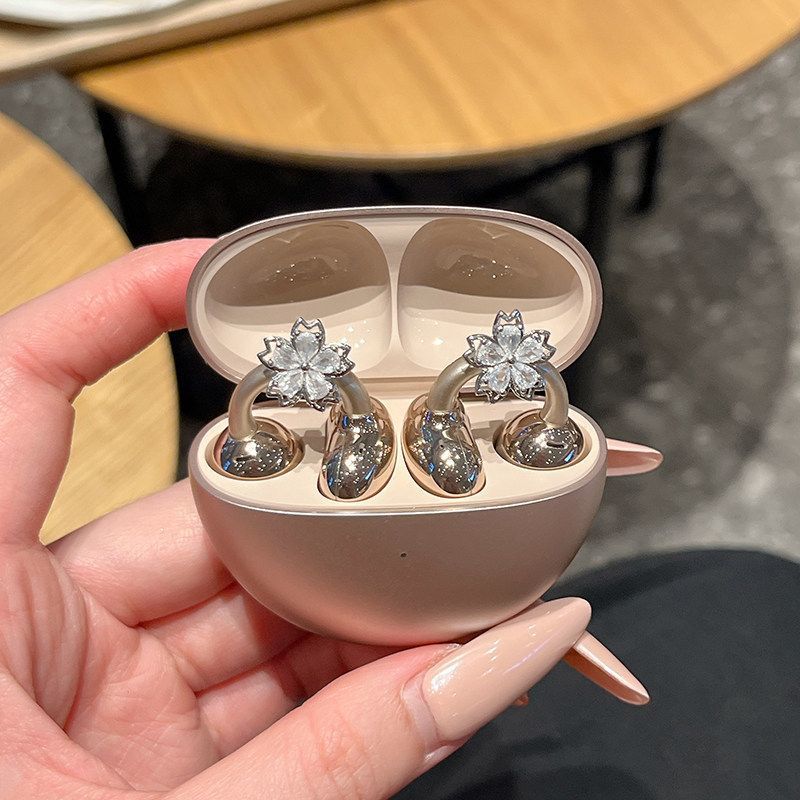 North Headset Button Hollow Butterfly Tassel Earrings