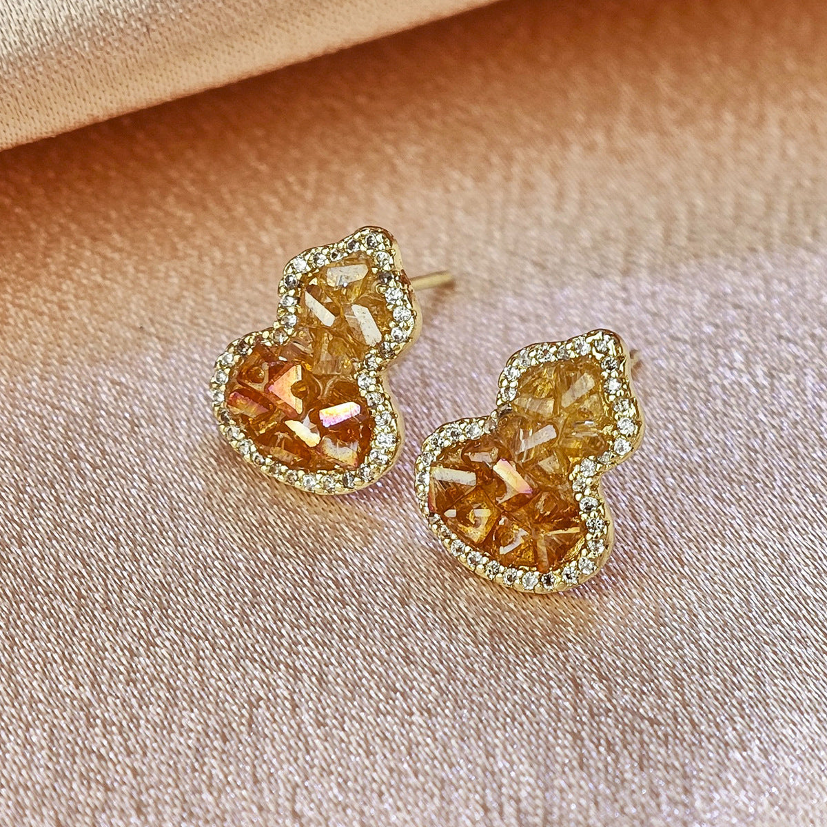Women's Gradient Crystal Gourd For Light Luxury Earrings