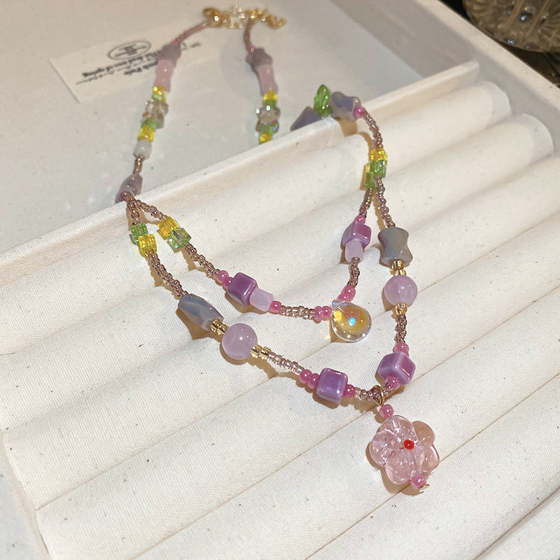 Women's Style Flower Beaded Love For Unique Necklaces