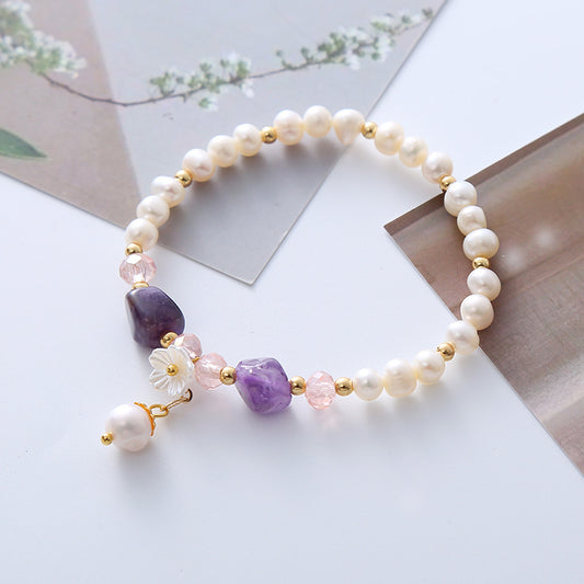 Natural Freshwater Pearl Crystal Female Design Bracelets