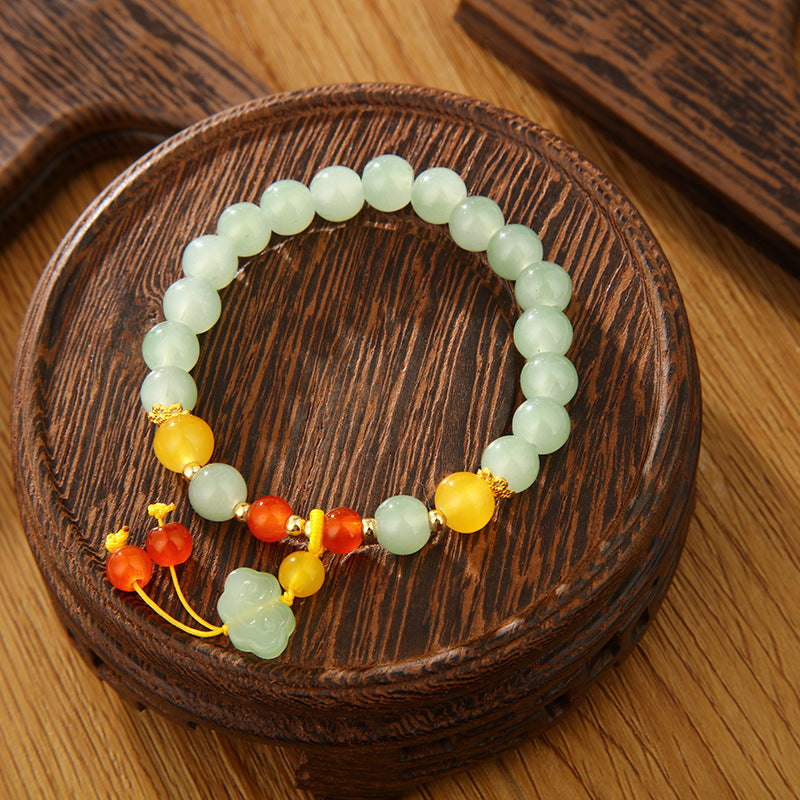 Style Colorful Female String Imitation Jade Material Bracelets