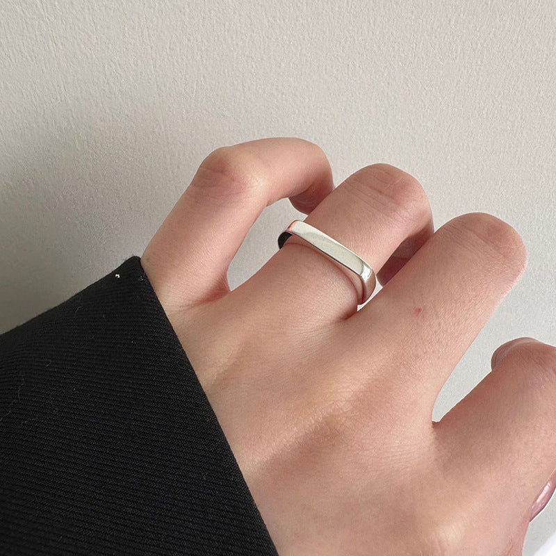 Women's Geometric Simple Glossy Minimalist Fashion Temperamental Switchable Index Rings