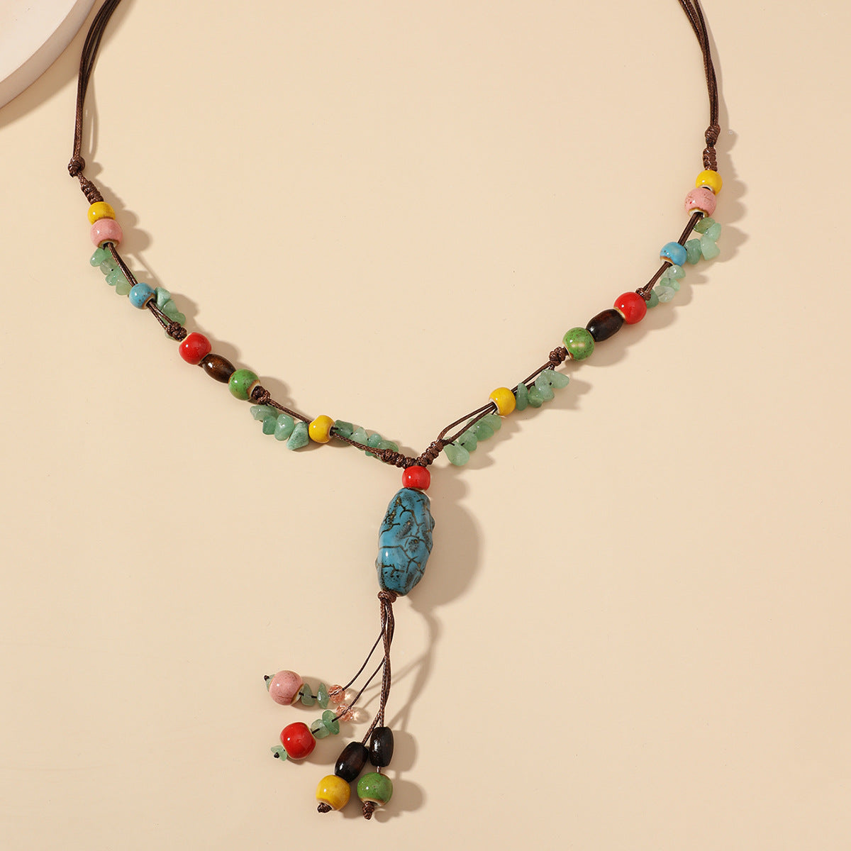 Modeperlen-Keramikperlen böhmische Kiesfarben-Halsketten
