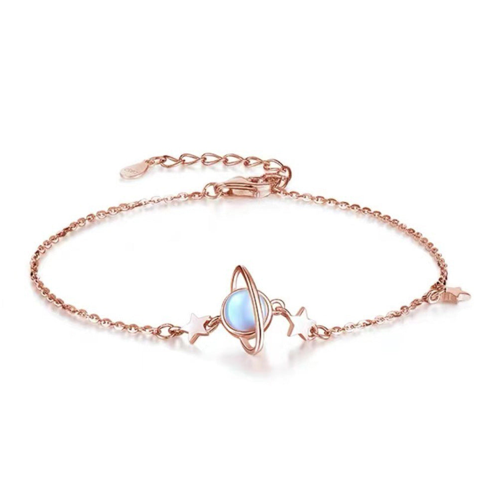 Planet Female Moonstone Mori Fresh High-grade Artistic Bracelets