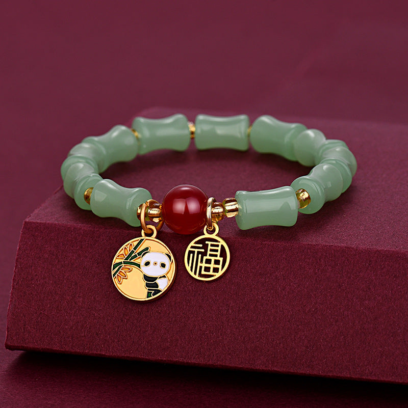 Bamboo Joint Blessing Card Panda Good-looking Ethnic Niche Design Bracelets