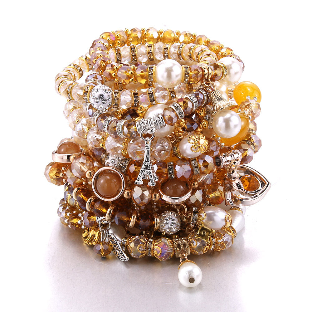 Women's Grid Popular Adjustable Crystal Love Butterfly Bracelets