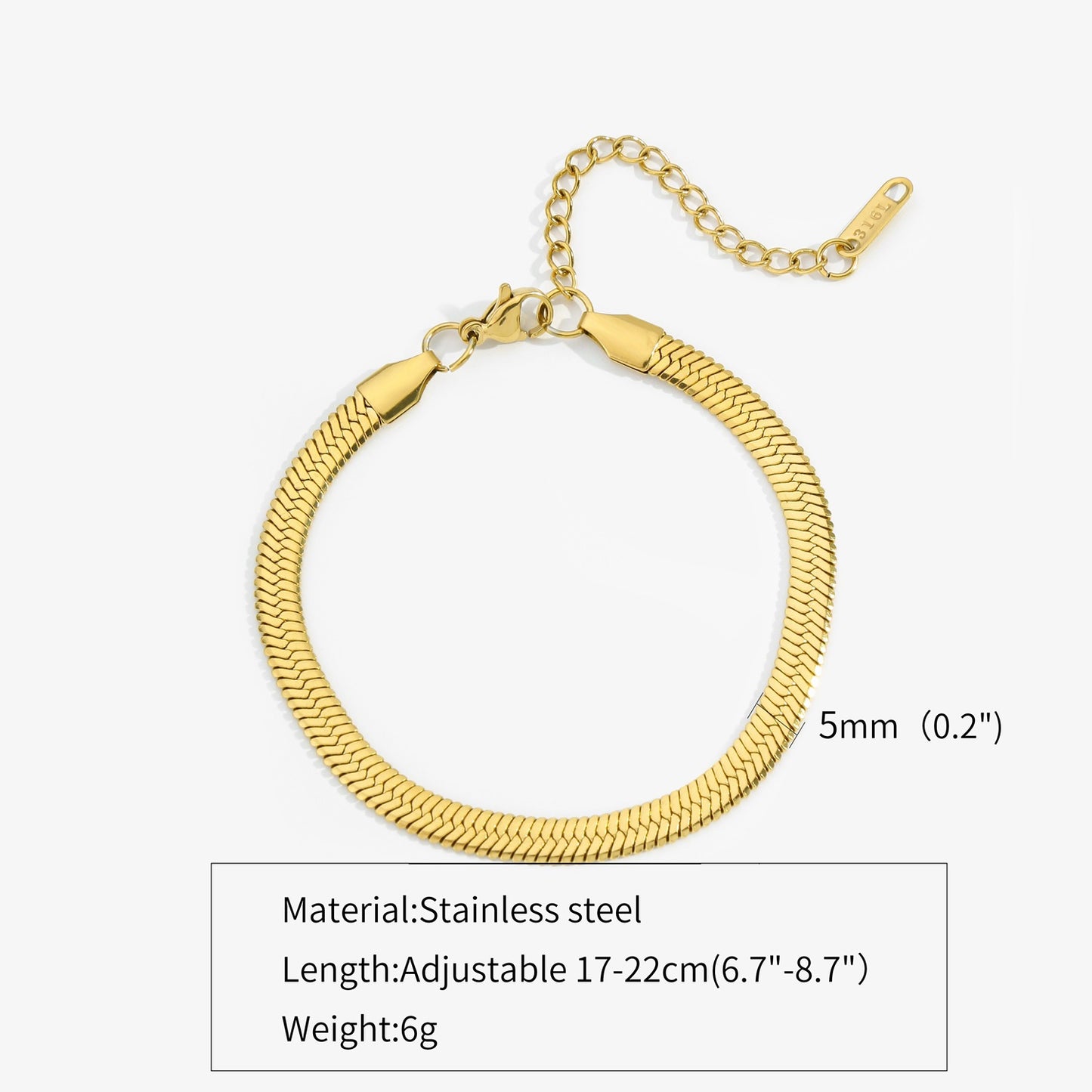 Women's Simple Trendy Steel Peptide Gold-plated Chain Like Bracelets