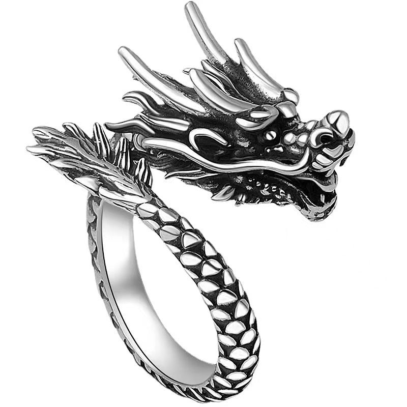Chinese Zodiac Index Finger Openings Personality Design Fashion Tide Vintage Ring