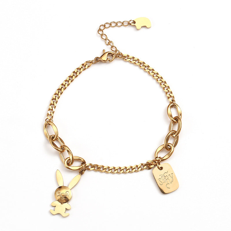 Layer Cute Rabbit Elegant Heart Female Bracelets