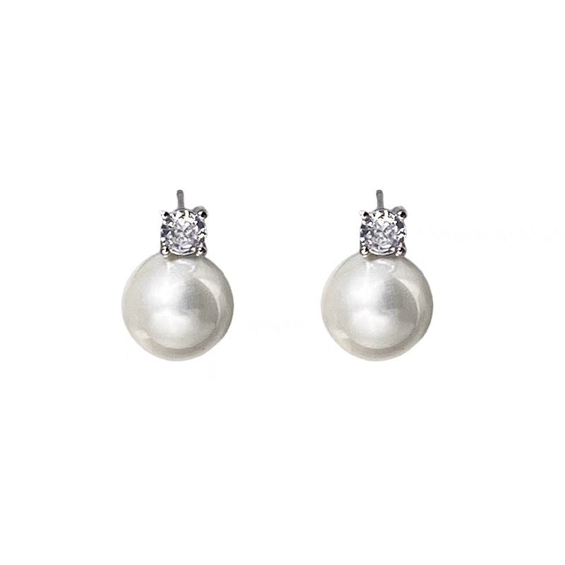 Classic Zircon Pearl Diana Simple High-grade Earrings