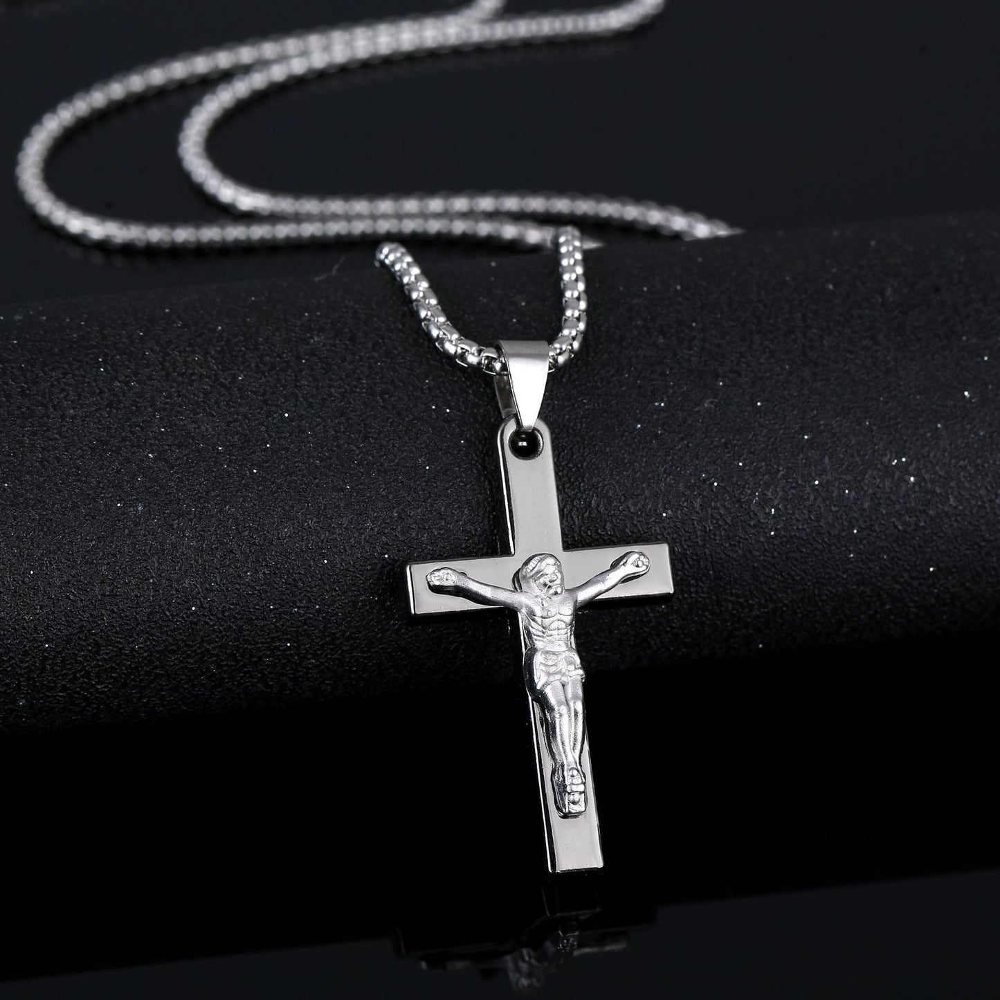 Men's Cross Sweater Chain Trendy Accessories Titanium Necklaces