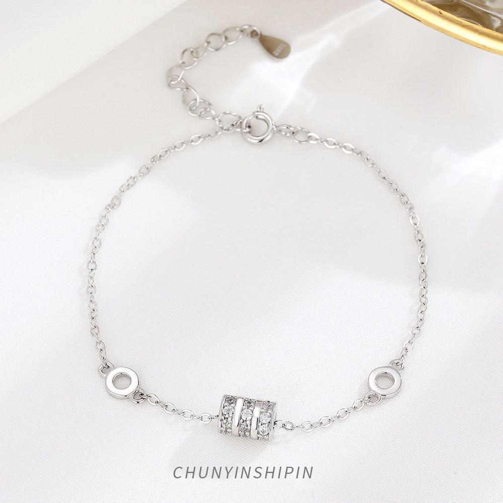 Damen-Sier-Armbänder mit schmaler Taille im koreanischen Stil, elegante Armbänder für Freundinnen