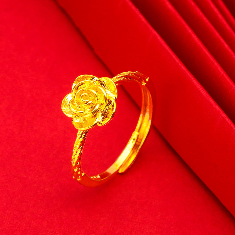 Flower 2 Vietnam Sand Gold Fashion Ring