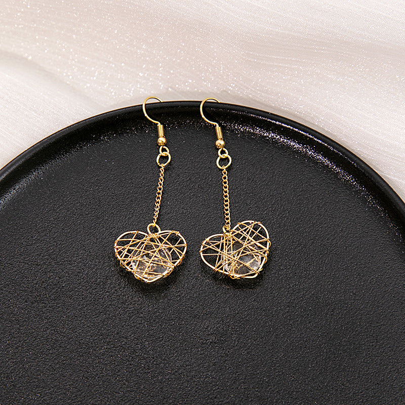 Girly Heart Hollow Stars Heart-shaped Long Simple Geometric Rings