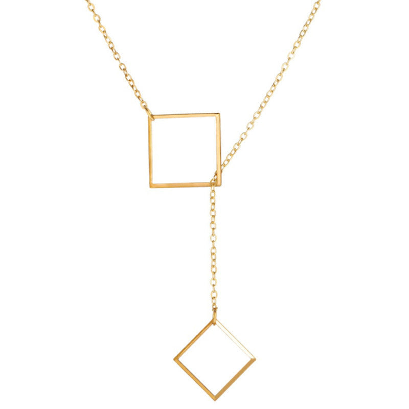 Women's Chain Creative Retro Simple Geometric Square Elegant Necklaces