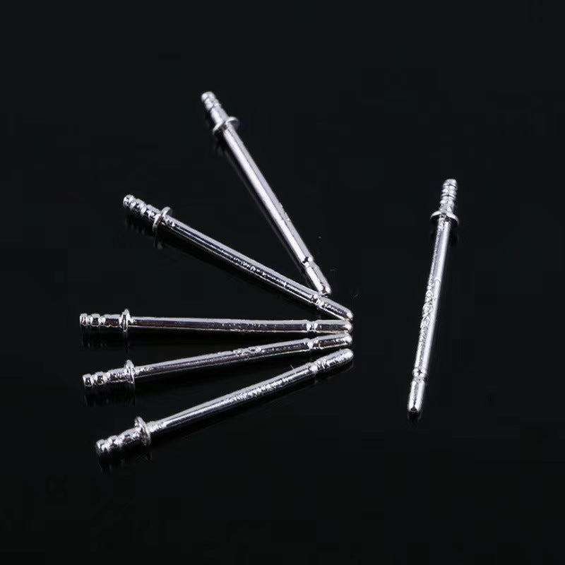 Sier Thread Auricular Needle Female Ear Bar Hole Round Stud Earrings