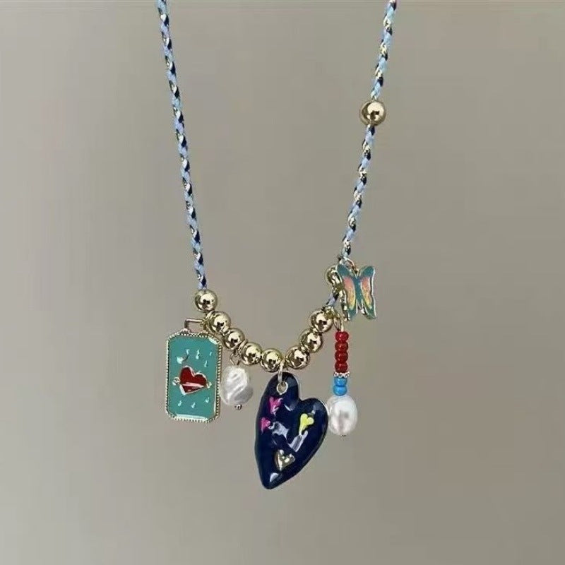 Women's Fun Cute Big Ears Ceramic Puppy Necklace