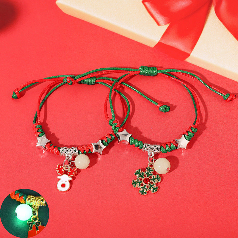 Luminous Christmas Design Carrying Strap Girlfriends Bracelets