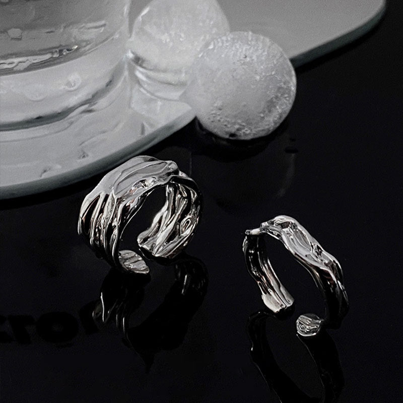Irregular Opening Adjustable Female Cold Wind Light Rings